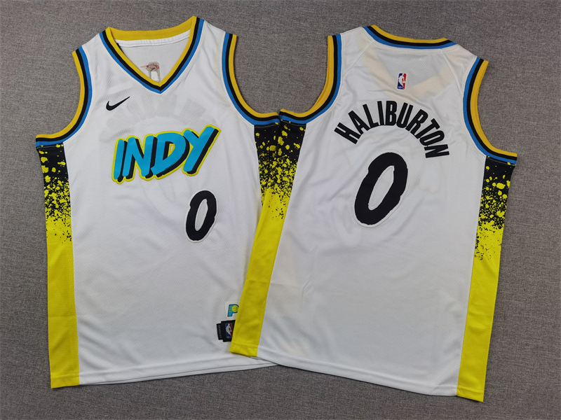 Youth Los Angeles Clippers 0 Haliburton white 2024 2025 NBA jersey